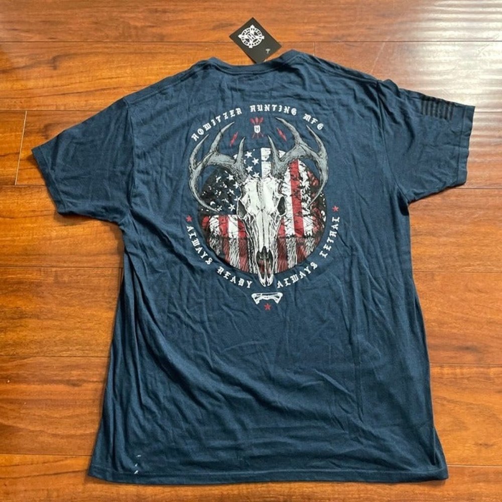 NWT HOWTIZER HUNTING MFG NAVY T-SHIRT SZ XL